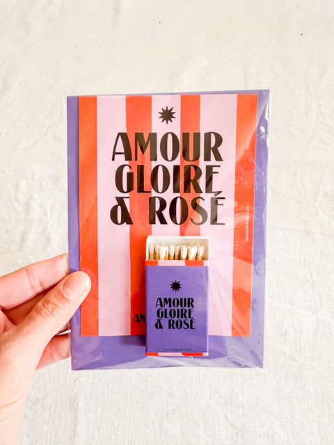 Carte Allumette - Amour gloire et rosé
