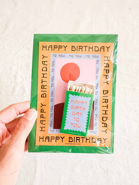 Carte Allumette - Happy birthday