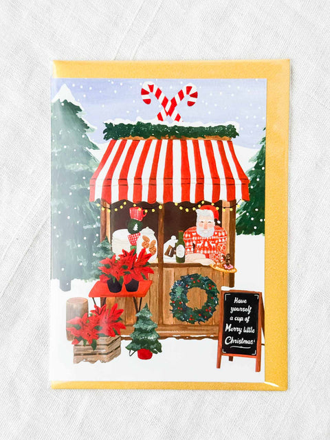 Carte Stand marché de Noël