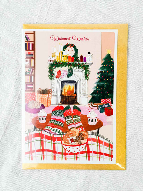 Carte Cheminée de Noël