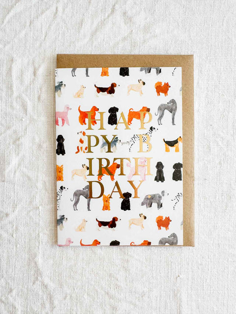 Carte Birthday dogs pattern