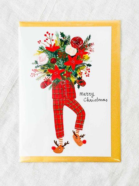 Carte Bouquet pyjama noël