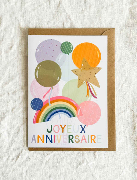 Carte - Ballon Joyeux anniversaire