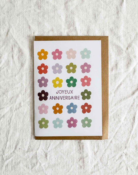 Carte - Joyeux anniversaire Fleurs