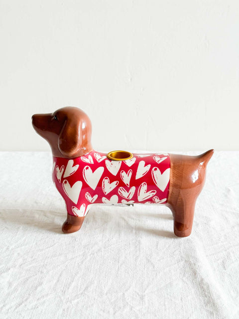 Bougeoir Teckel Heart