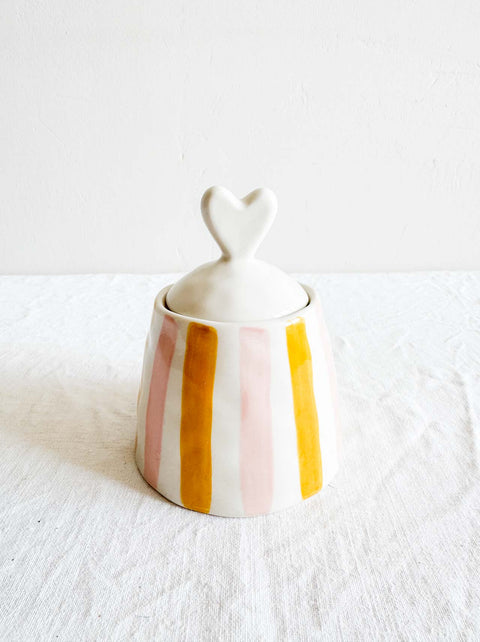 Pot rayé - Cœur