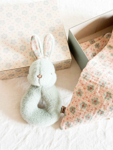 Coffret Hochet Lapin Bleu