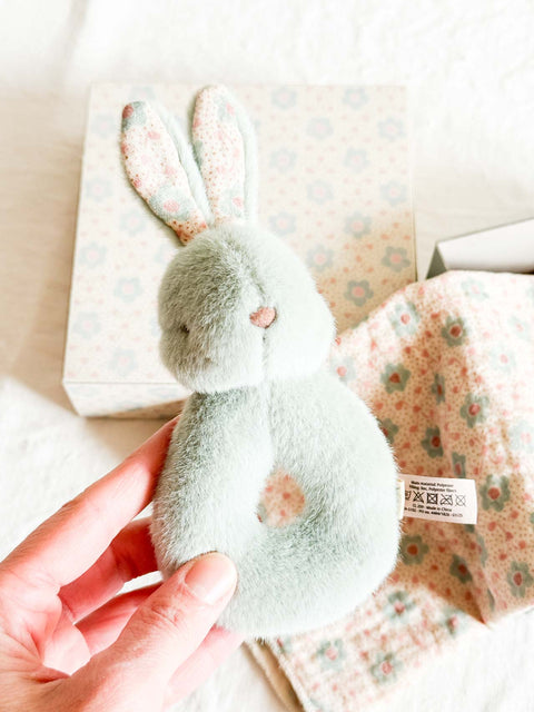 Coffret Hochet Lapin Bleu