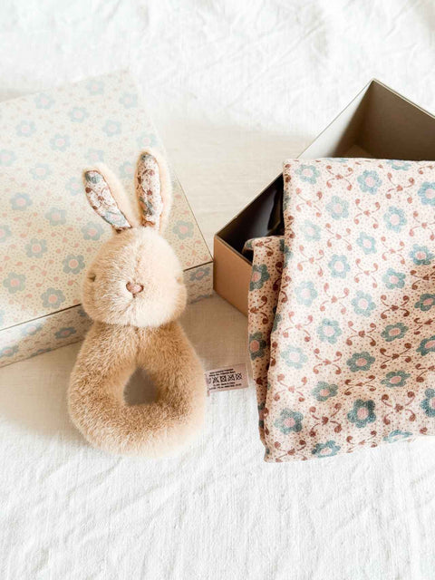 Coffret hochet lapin - Crème