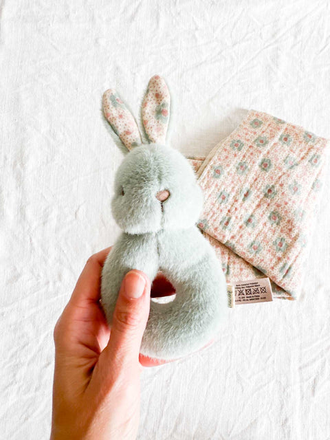 Coffret Hochet Lapin Bleu