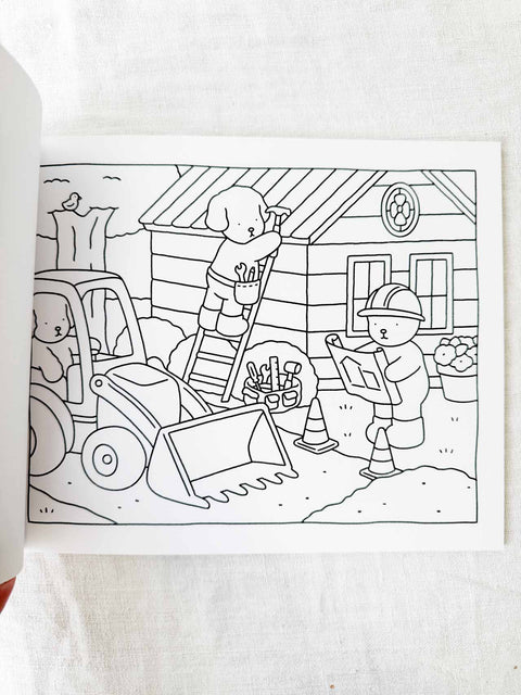 Livre de coloriage Au travail