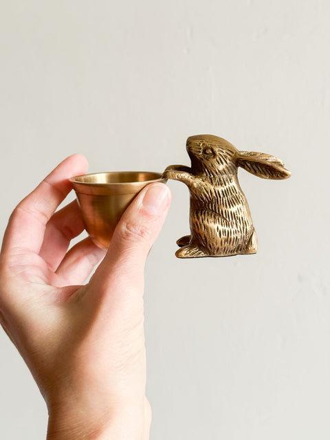 Coquetier lapin laiton