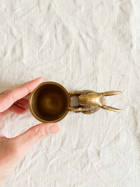 Coquetier lapin laiton