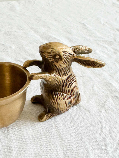 Coquetier lapin laiton