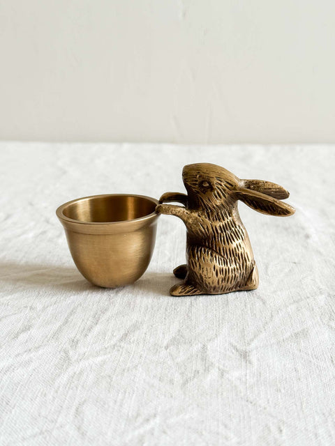 Coquetier lapin laiton