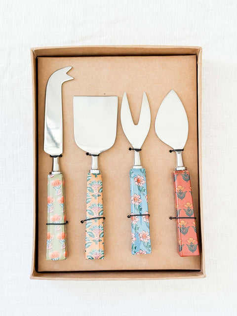 4 couteaux à fromage Héritage mosaique