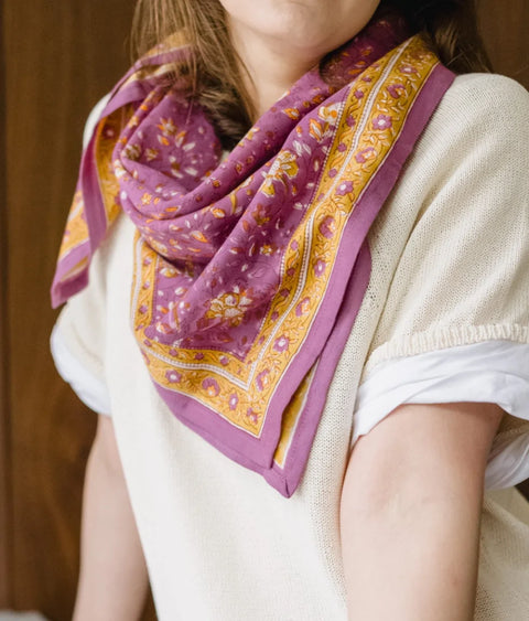 Foulard Folk story Pink