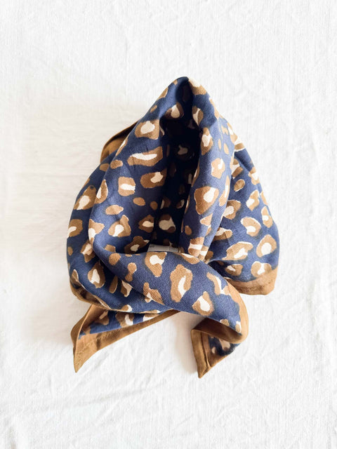 Foulard Léopard Navy