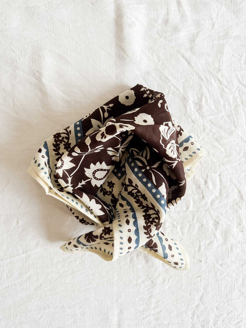 Foulard Small indiennes - Chocolat