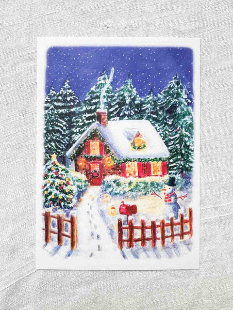 Illustration Cottage enneigé