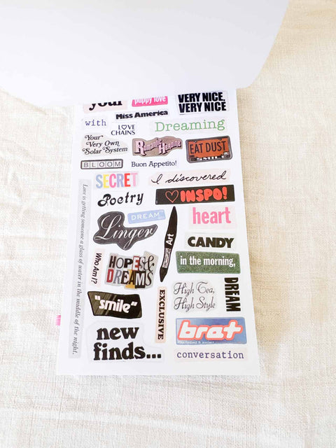 Junk journal Stickers book Dream world