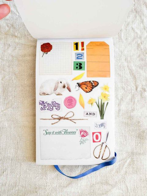 Junk journal Stickers book In the garden