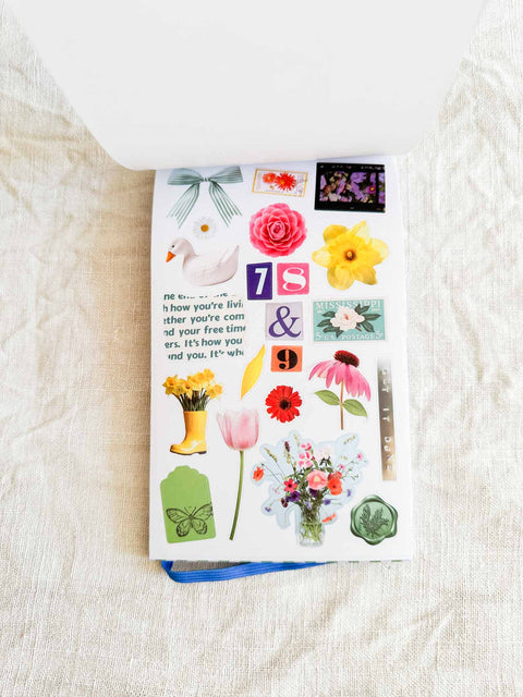 Junk journal Stickers book In the garden