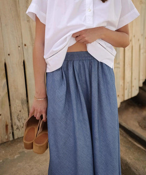 Jupe Molly Chambray bleu