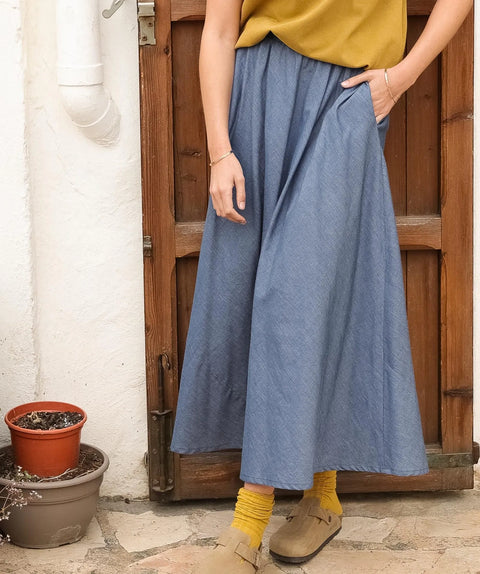 Jupe Molly Chambray bleu