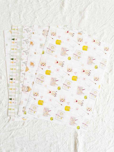 Lot de 6 feuilles scrapbooking