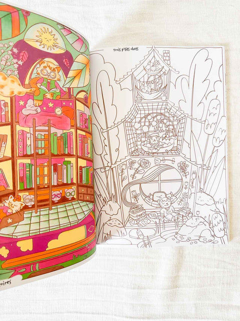 Les petites maisons des chats à colorier