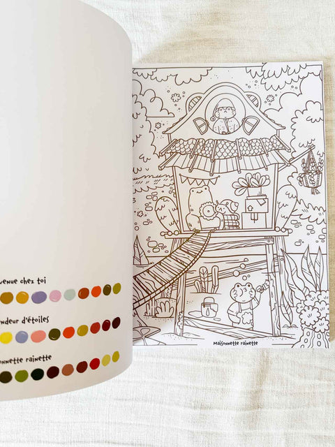 Les petites maisons des grenouilles à colorier
