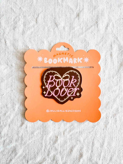 Marque page aimanté - Book lover brun