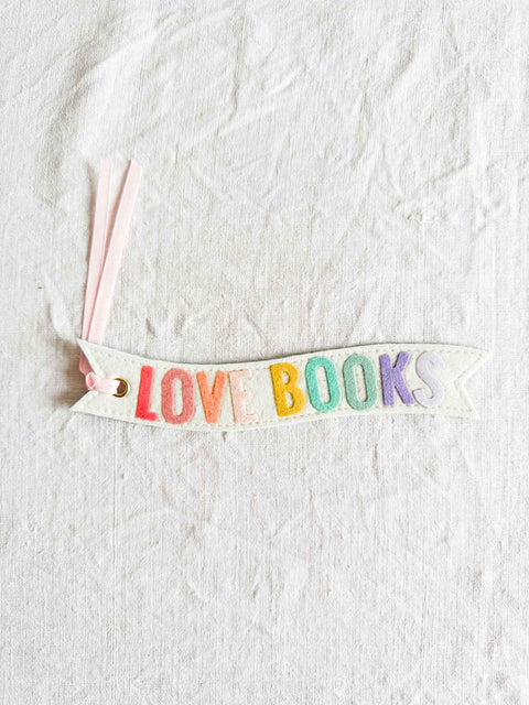 Marque page Feutrine - Love books Pastel