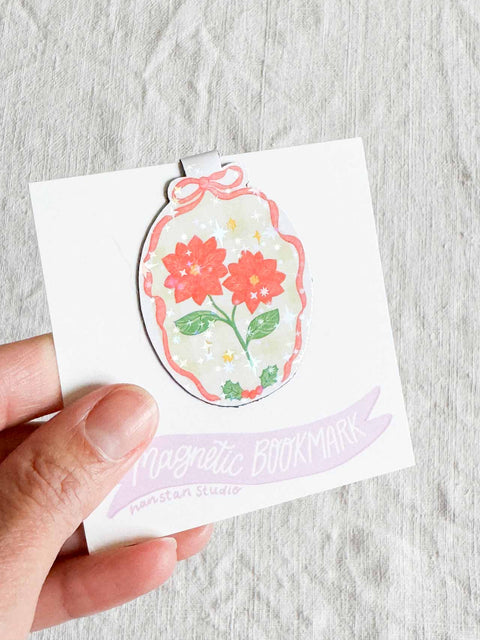 Marque page magnétique - Poinsettia