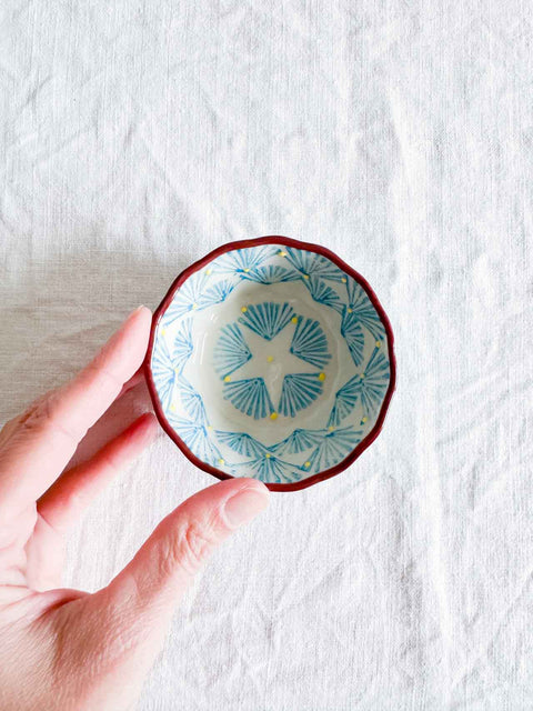 Moule à muffin Art déco Eventail Bleu