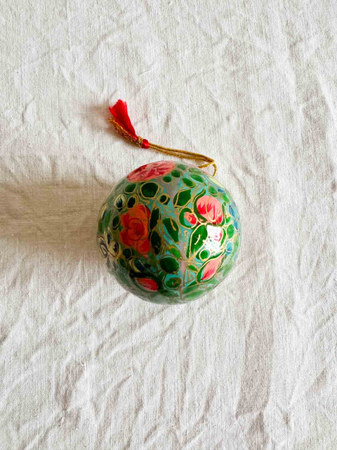 Ornement Boule - Indienne Turquoise Bleu