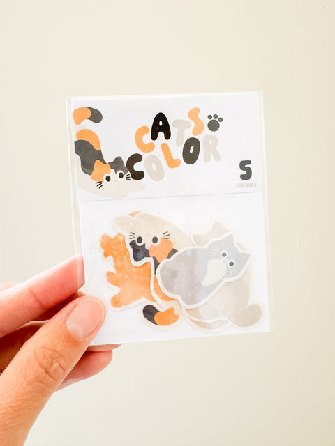 Pack stickers Cat color
