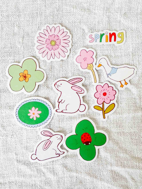 Pack x10 Mini stickers Printemps