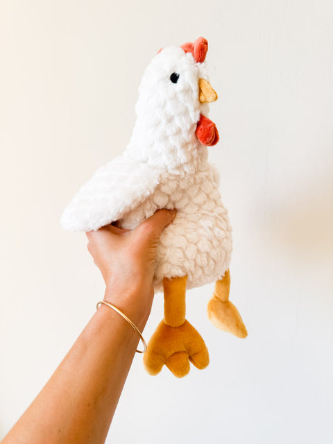 Peluche poule blanc gm