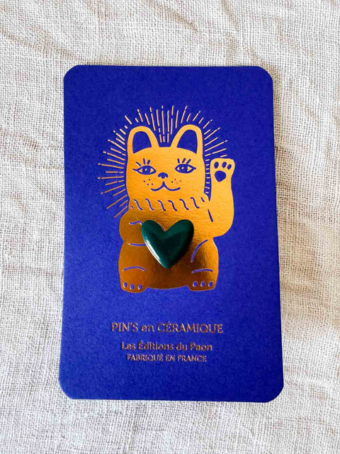 Pin's Lucky cat coeur