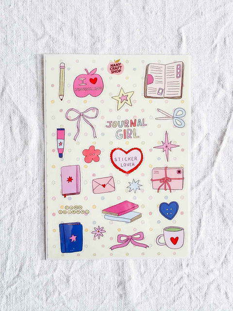 Planche stickers A5 - Crafty girl