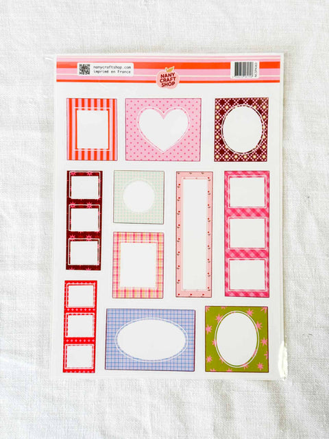 Planche stickers A5 Cadre photos