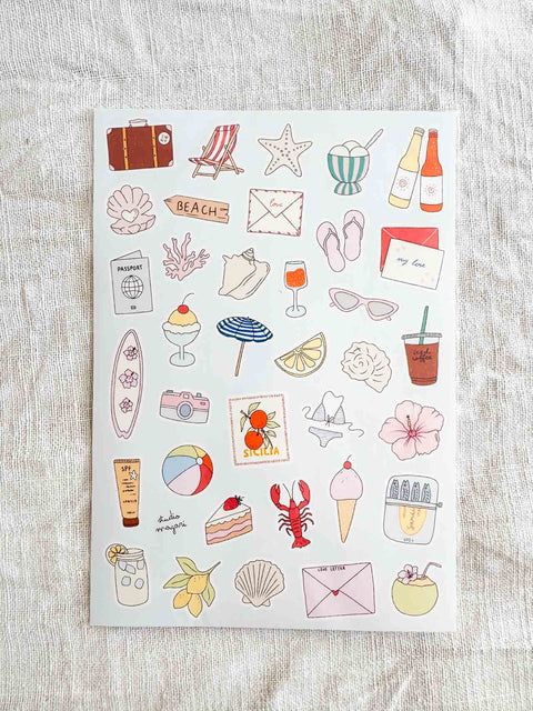 Planche Stickers A5 Summer