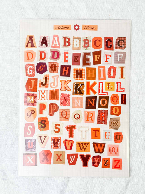 Planche stickers A5 Alphabet Automne