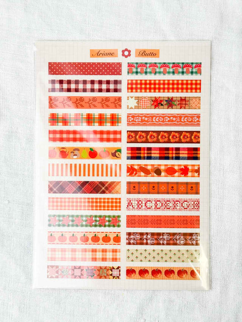 Planche stickers A5 Washi tape Automne