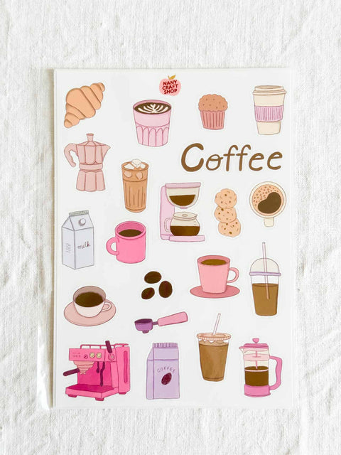 Planche stickers Coffee A5