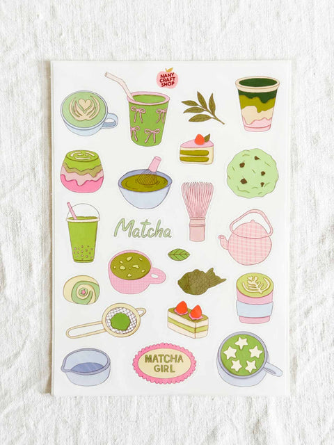 Planche stickers Matcha A5