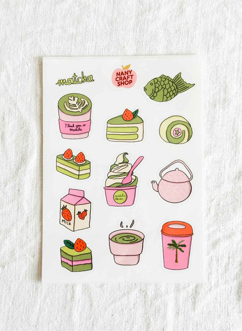 Planche Stickers A6 Matcha