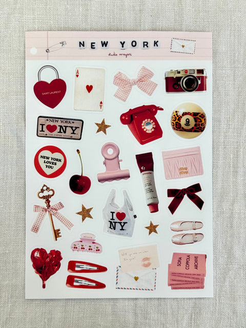 Planche Stickers NYC loves you A5